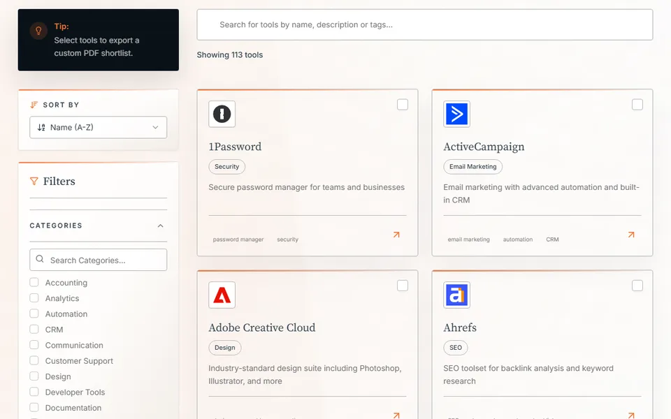Tech-Stack-Tools-Verzeichnis