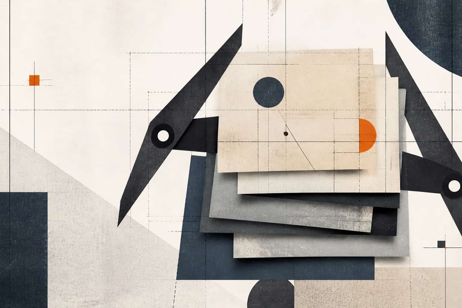 Abstract editorial artwork for "Acquiring a Service Business: 8 Financial Diligence Tips"