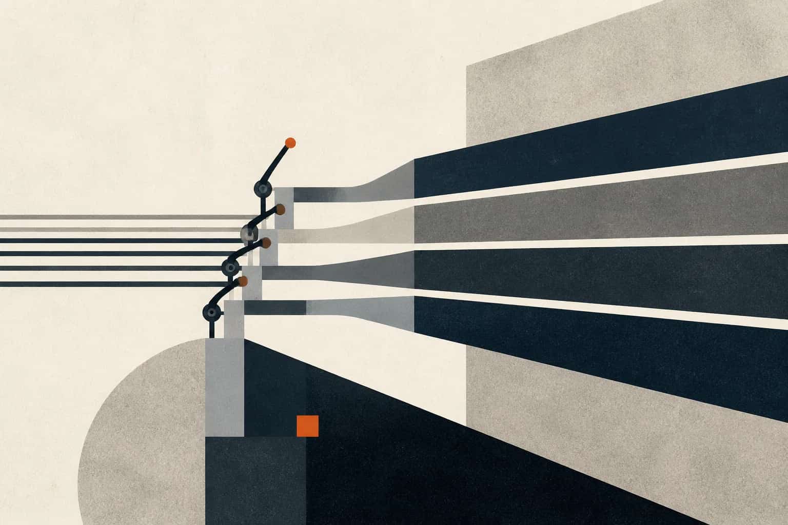 Abstract editorial artwork for "How to Improve Cash Flow: Practical Levers for Growing Companies"
