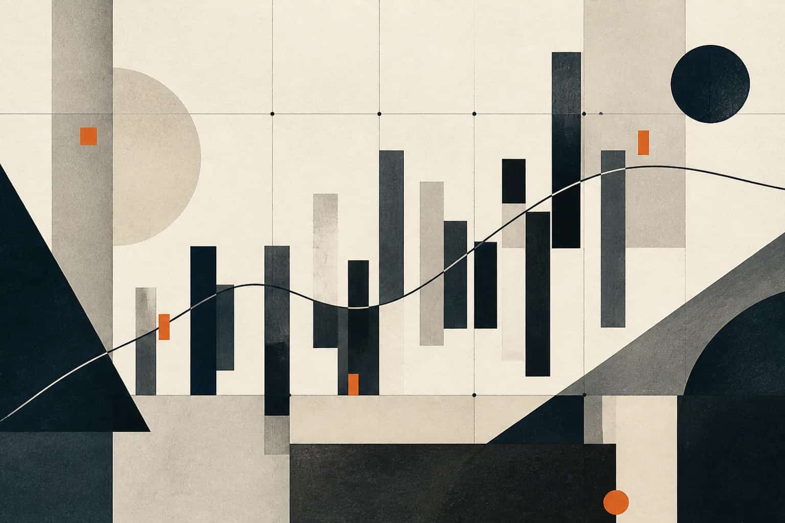 Abstract editorial artwork for "Healthcare Financial Planning: FP&A, Cash Flow and KPI Cadence"