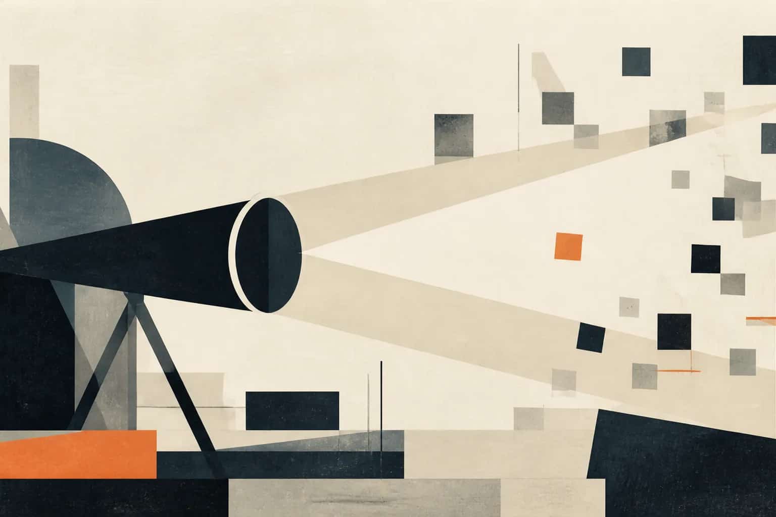 Abstract editorial artwork for "How Search Funds Work: Structure, Steps and Risks"