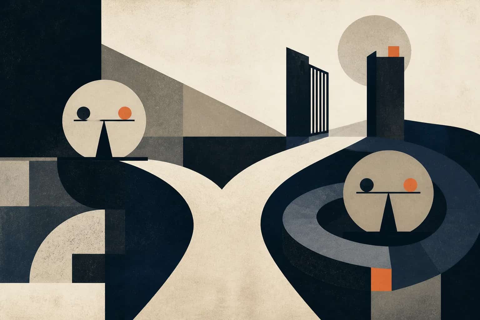 Abstract editorial artwork for "Should You Sell Your Business? Owner Readiness Checklist"