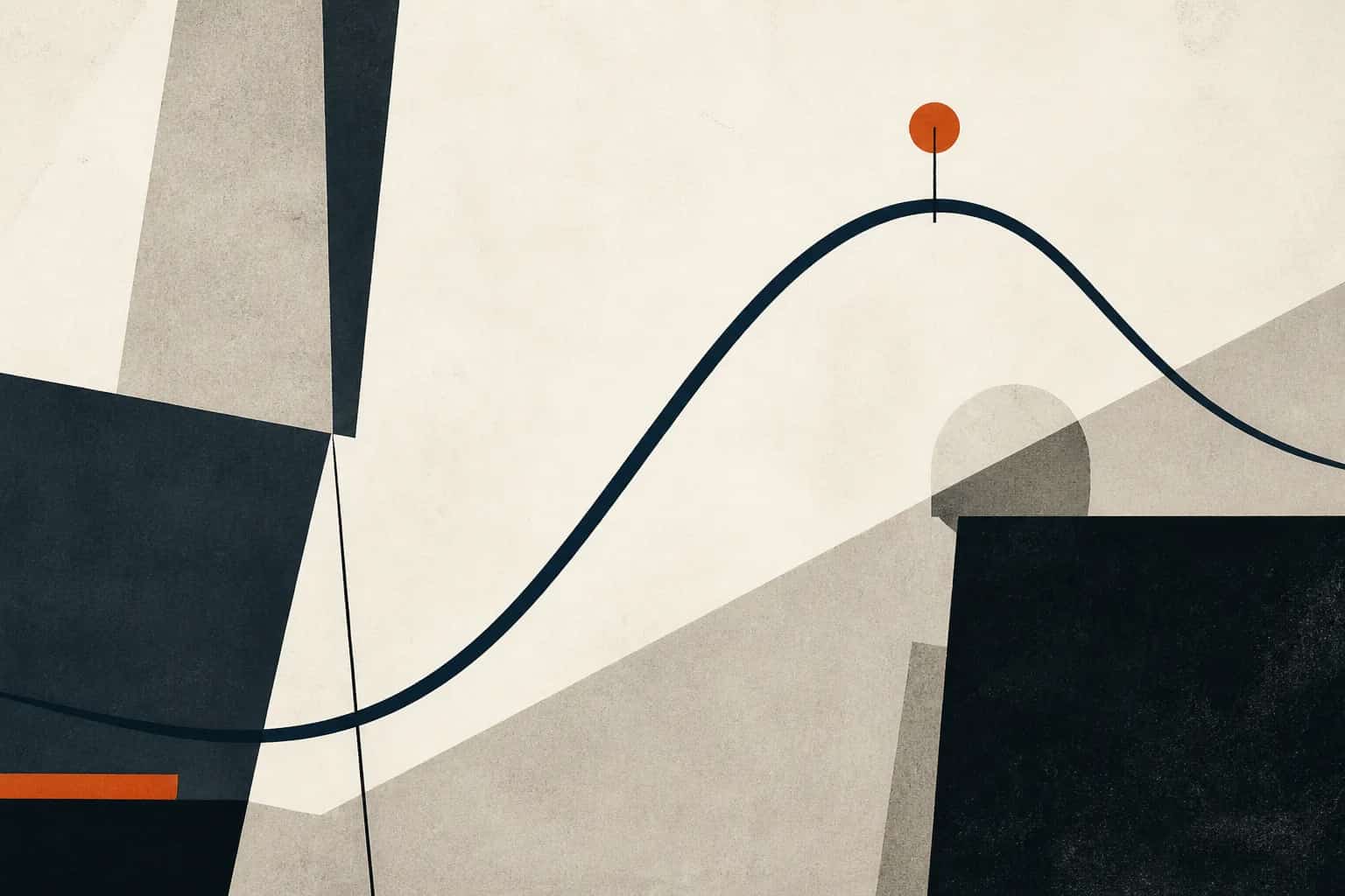 Abstract editorial artwork for "When Is the Right Time to Sell Your Business? Timing Checklist"