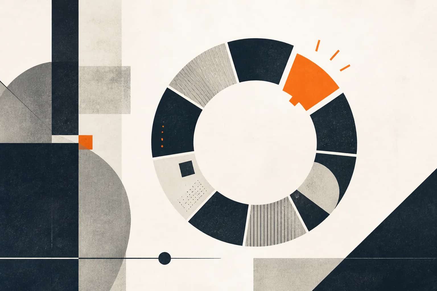 Abstract editorial artwork for "Month-End Close Checklist: Steps, Controls and Timeline"