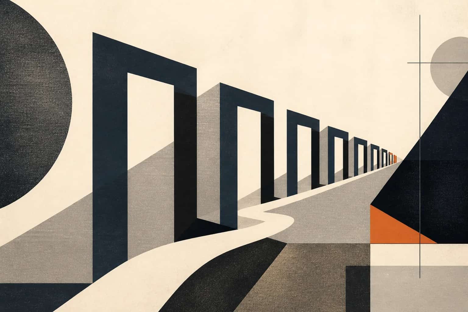 Abstract editorial artwork for "Sell-Side M&A Process: 9 Steps to Sell a Company"