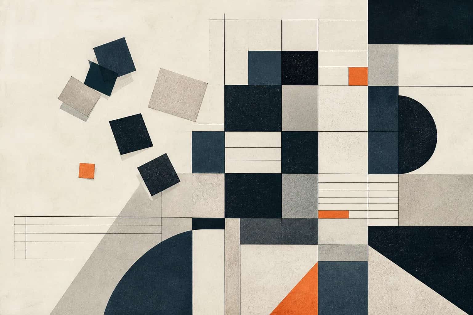 Abstract editorial artwork for "Bookkeeping Software: QuickBooks, Xero, Zoho and How to Choose"