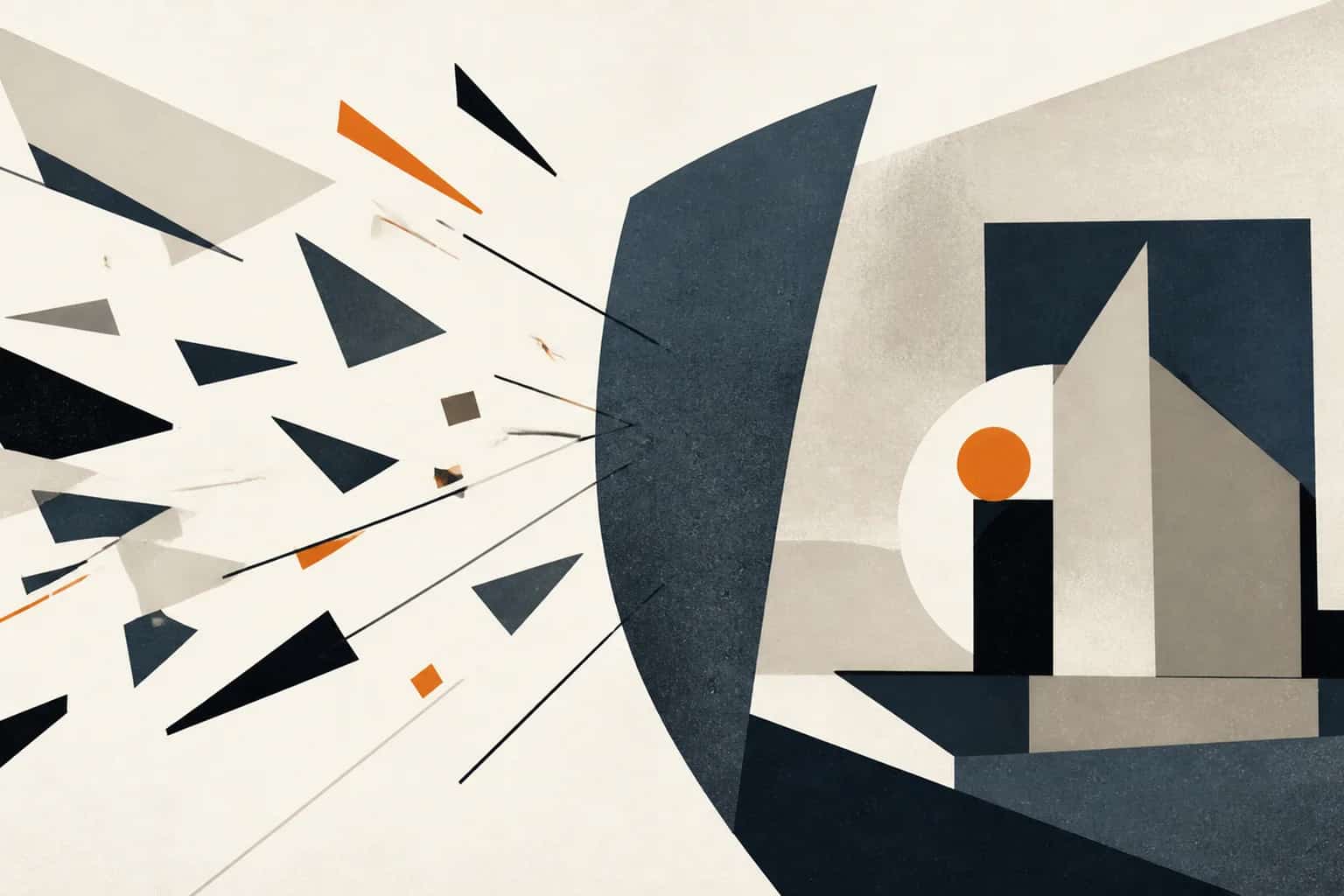 Abstract editorial artwork for "Business Risk Management: Practical Ways to Protect the Company"