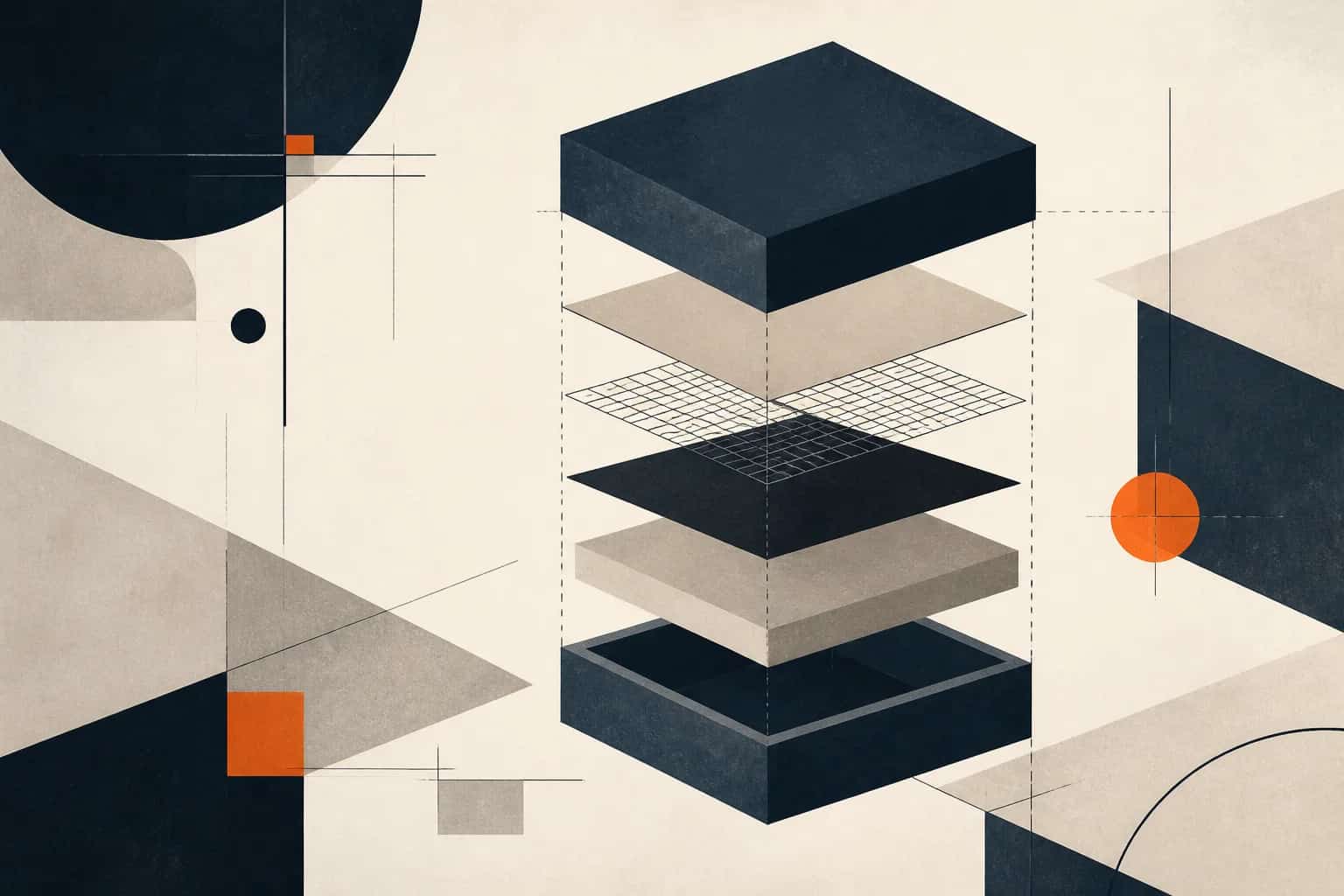 Abstract editorial artwork for "Financial Due Diligence (FDD): Scope and Seller Checklist"