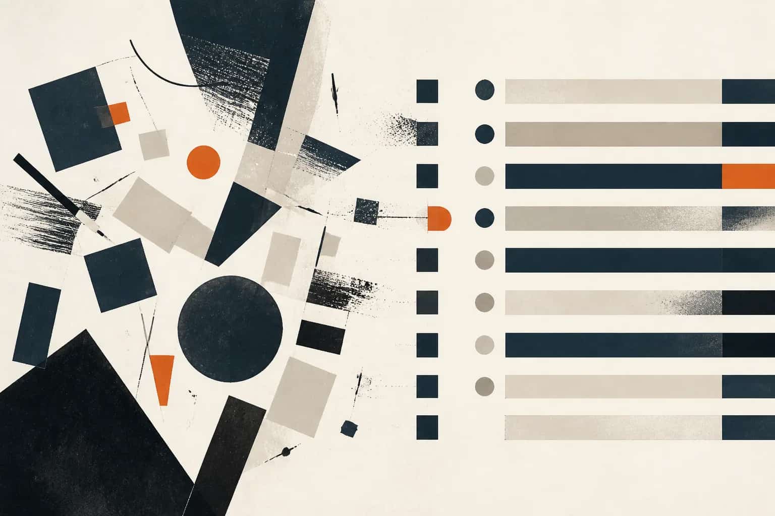 Abstract editorial artwork for "Why Businesses Need Accounting Software: 6 Practical Benefits"