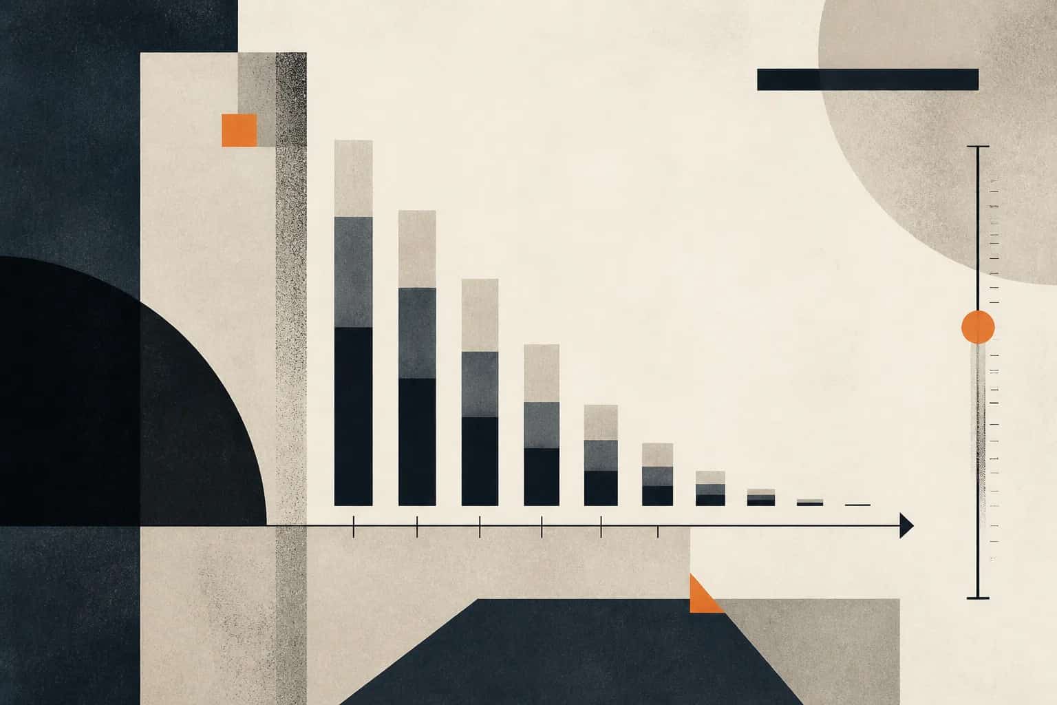 Abstract editorial artwork for "Startup Burn Rate: Formula, Runway and How to Manage It"