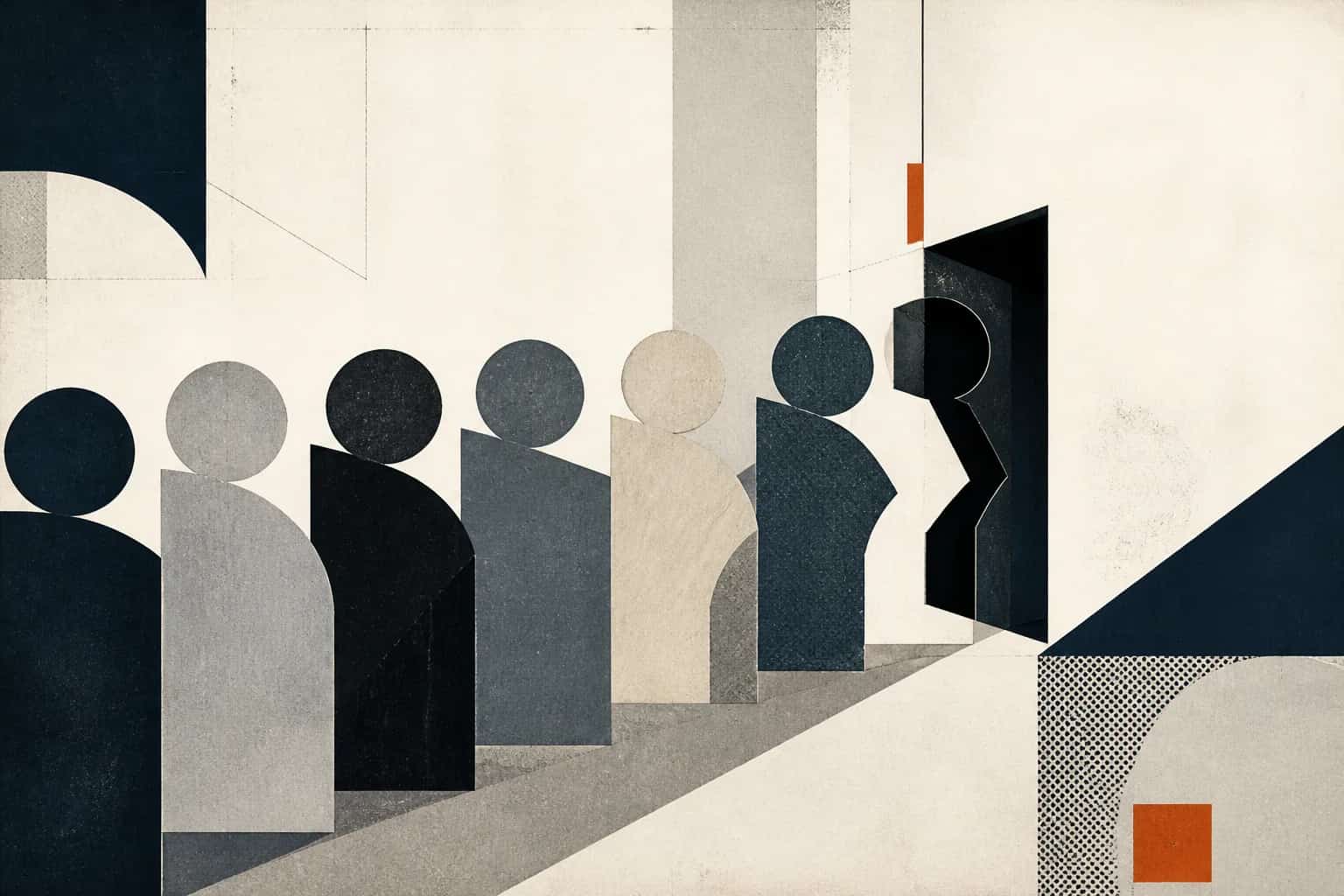 Abstract editorial artwork for "How to Choose a Fractional CFO: Evaluation Criteria and Questions"