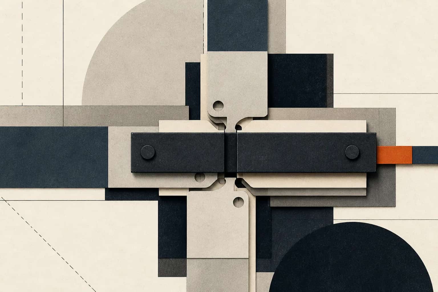 Abstract reporting planes aligned and locked in a central registration press
