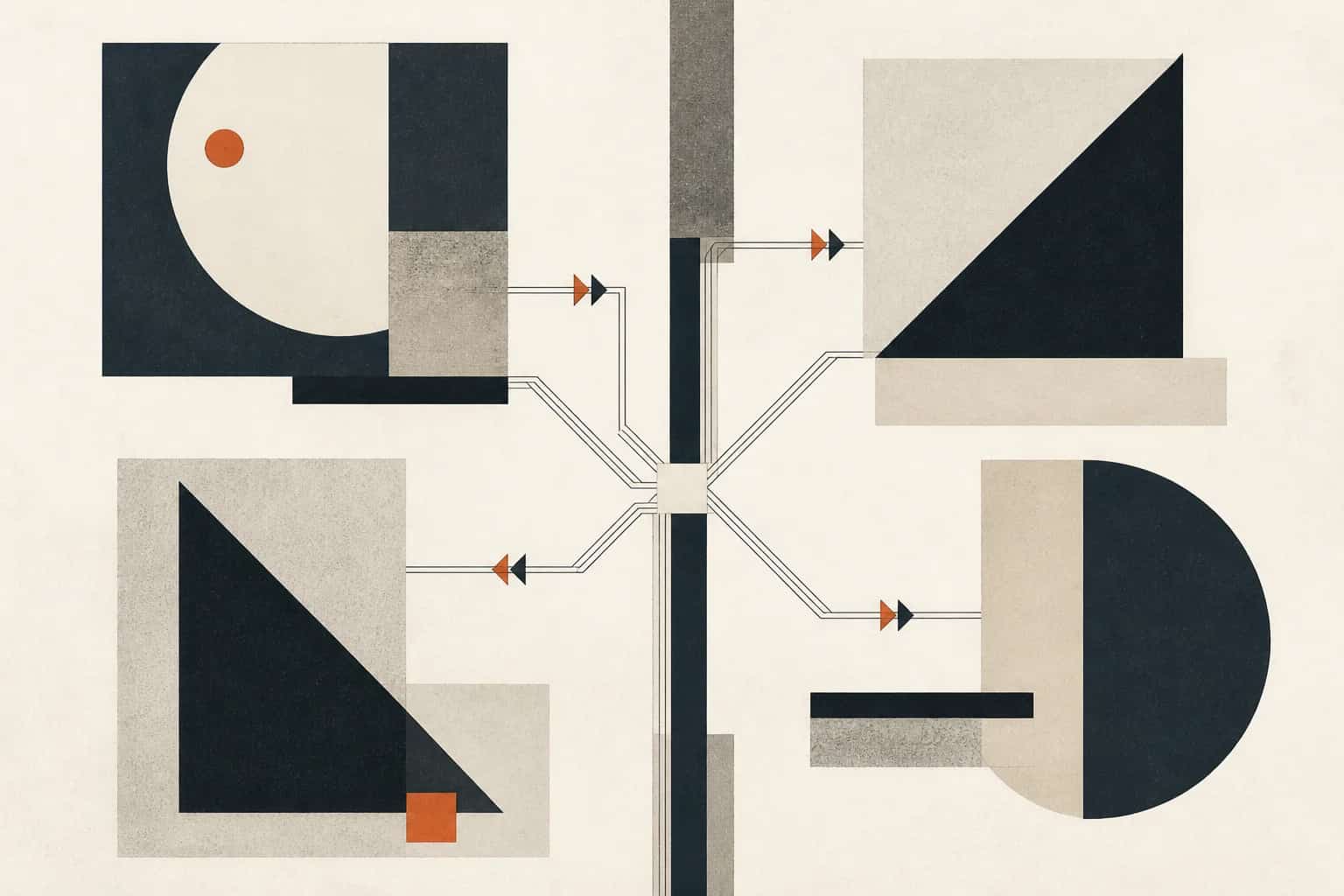 Abstract relationship channels linking separate investor panels through a central structure
