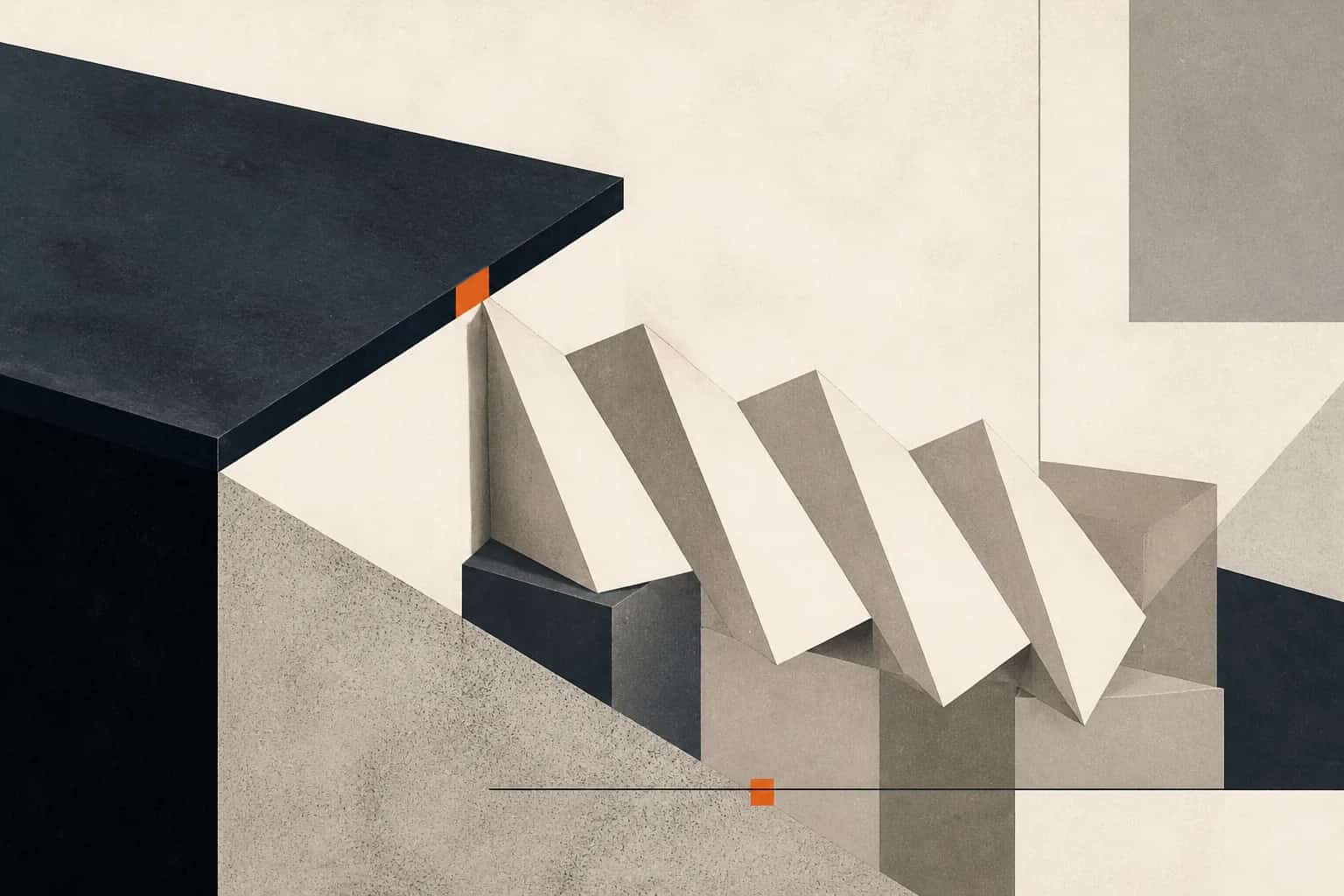 Accordion-like financing planes unfolding beneath a short credit slab to span a cash gap