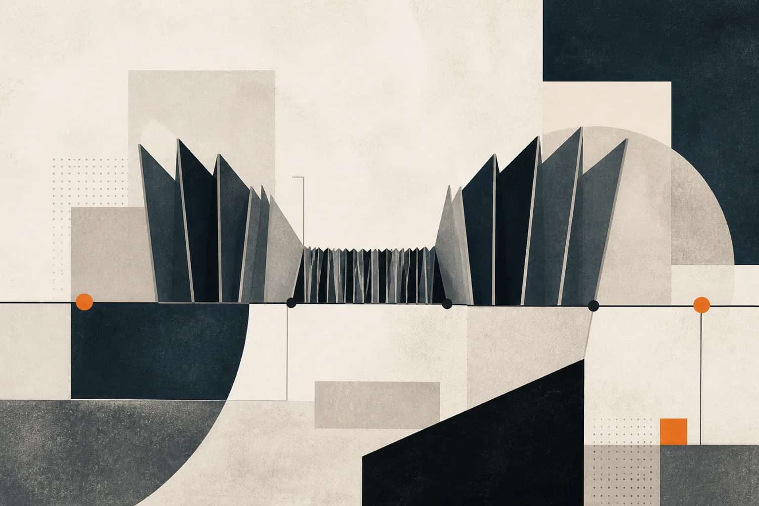 Accordion of slate panels expanding and compressing along an acquisition workload line