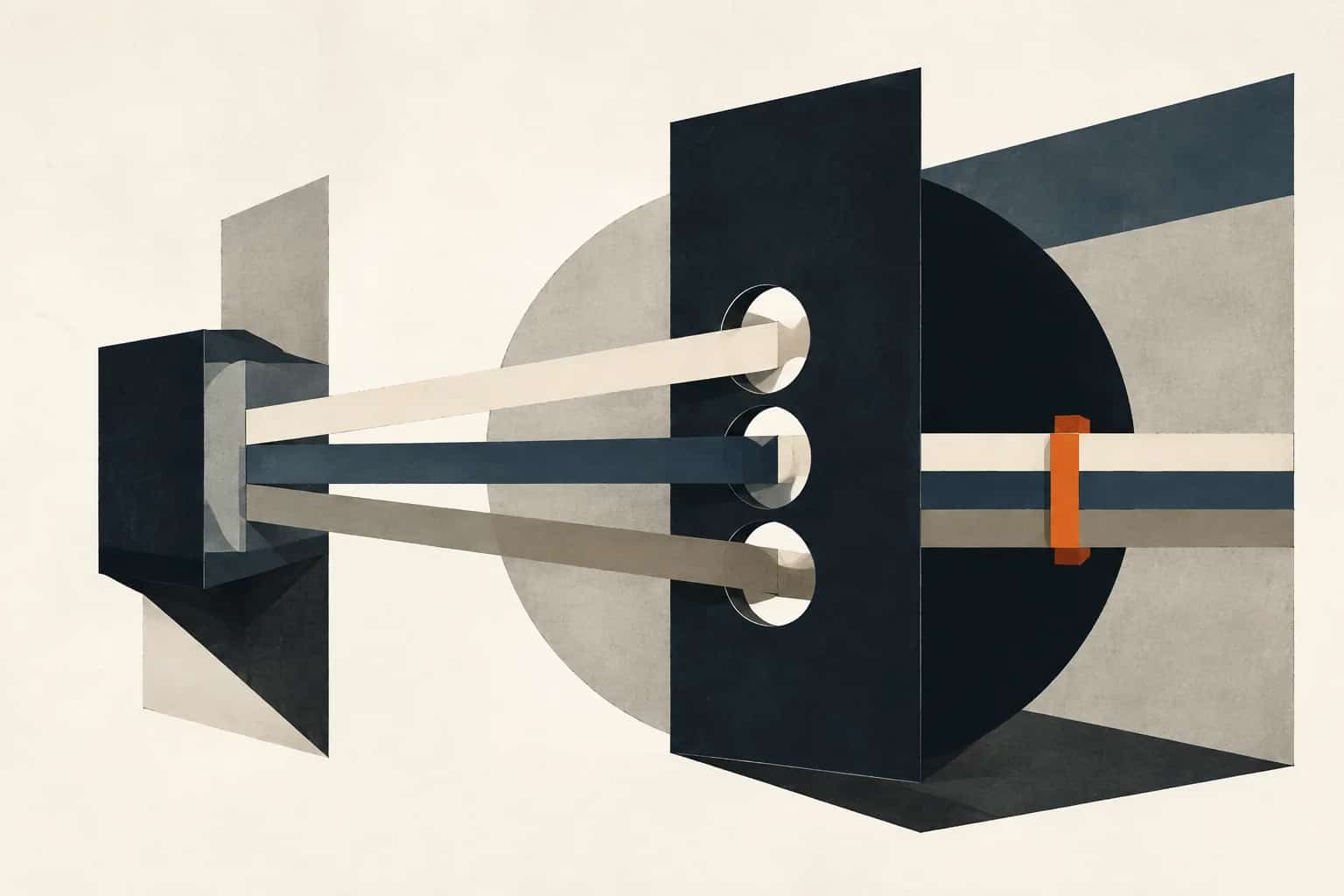Three transaction bands pass from a compact block through circular apertures and lock together under an orange clamp
